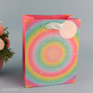 Top quality rainbow color <em>paper</em> <em>bag</em> gifts <em>bag</em>