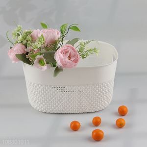 Latest design white plastic storage basket for sale