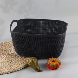 Top selling black plastic <em>storage</em> <em>basket</em> with handle