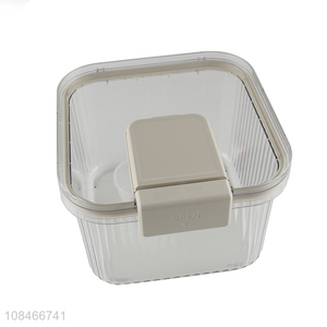 Factory supply transparent sealed rice storage container with measuring cup