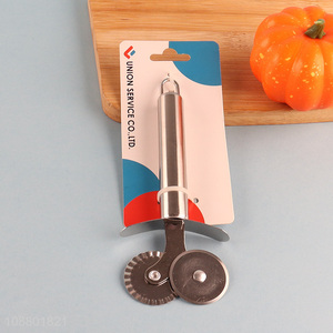 Factory price stainless steel double wheel pizze cutter