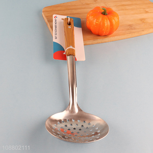 High quality imitation <em>wood</em> grain handle slotted ladle