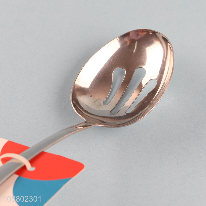 Good quality stainless steel slotted ladle cooking spoon