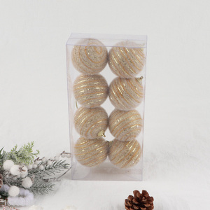 Most popular 8pcs round christmas ball for xmas tree decoration