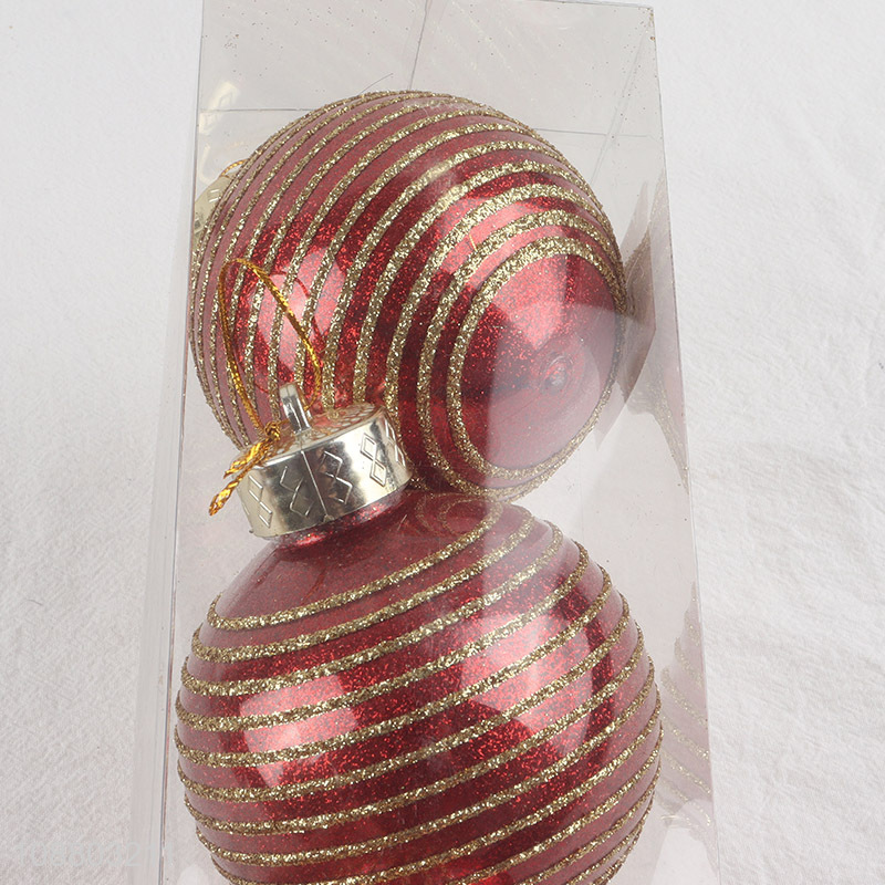 Factory price 3pcs round hanging ornaments christmas ball