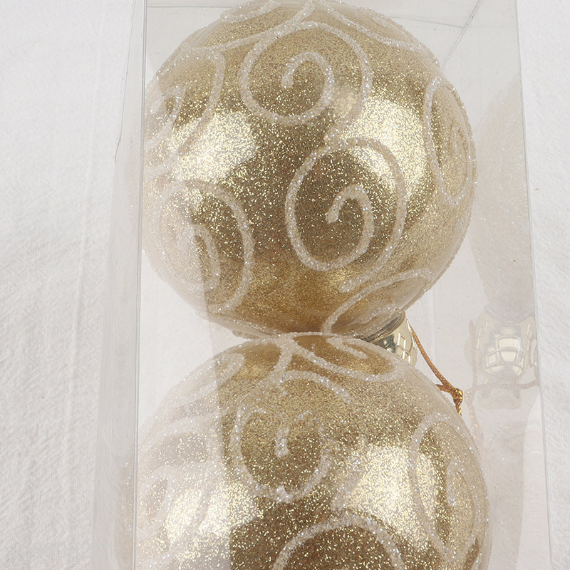 Best sale golden 3pcs christmas ball for xmas tree decoration