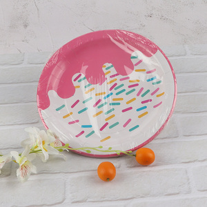 Popular products round 12pcs <em>disposable</em> <em>plate</em> dessert <em>plate</em>