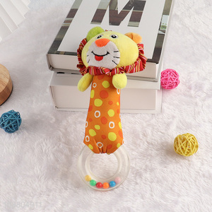 Wholesale soft stuffed animal rattle shaker for infants babies