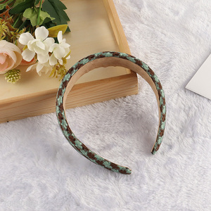 Hot selling winter wide fabric padded headband hair hoop