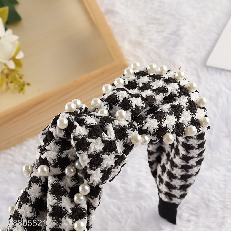 Hot selling padded bowknot headband rhinestone hair band