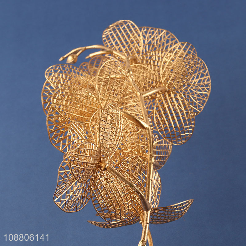 Factory price gold artificial leaves for farmhouse garden decor