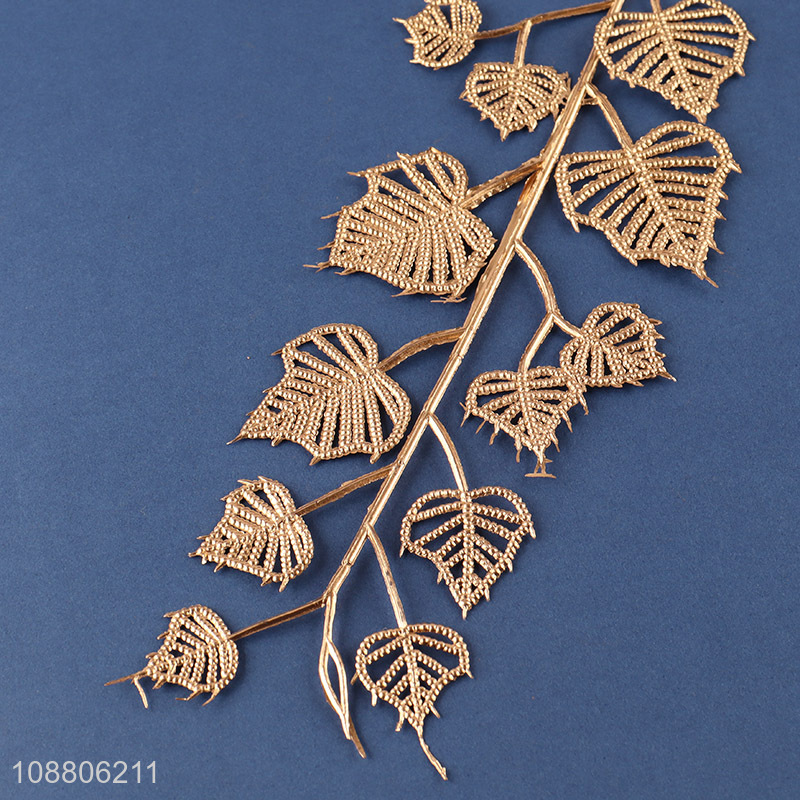 Factory price golden artificial leaves plant for DIY vase filler