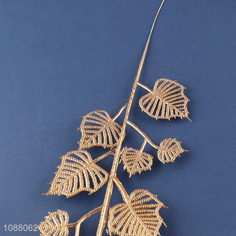 Factory price golden artificial leaves plant for DIY vase filler