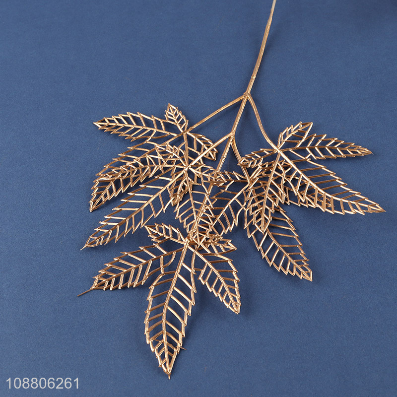 Hot selling gold fake leaves faux plant for flower arrangement