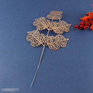 Good quality gold <em>artificial</em> leaves fake <em>plant</em> for wedding decor