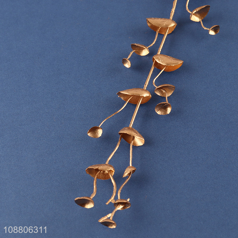 High quality golden artificial leaves plant for DIY vase filler
