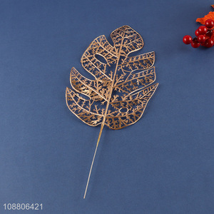 Factory price gold <em>artificial</em> <em>plant</em> leaves for garden decoration