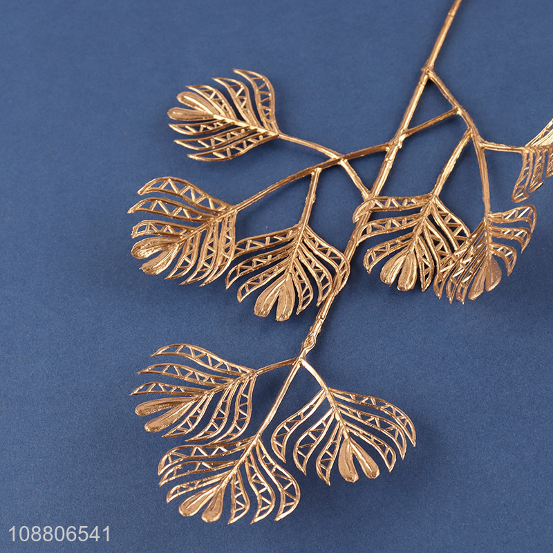 Hot selling gold artificial leaves for farmhouse garden decor