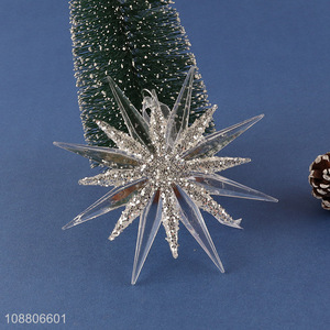Hot selling clear acrylic hanging <em>star</em> pendants <em>Christmas</em> tree decor