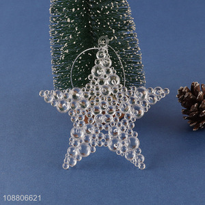 Factory price clear acrylic <em>star</em> ornaments <em>Christmas</em> tree diy ornaments