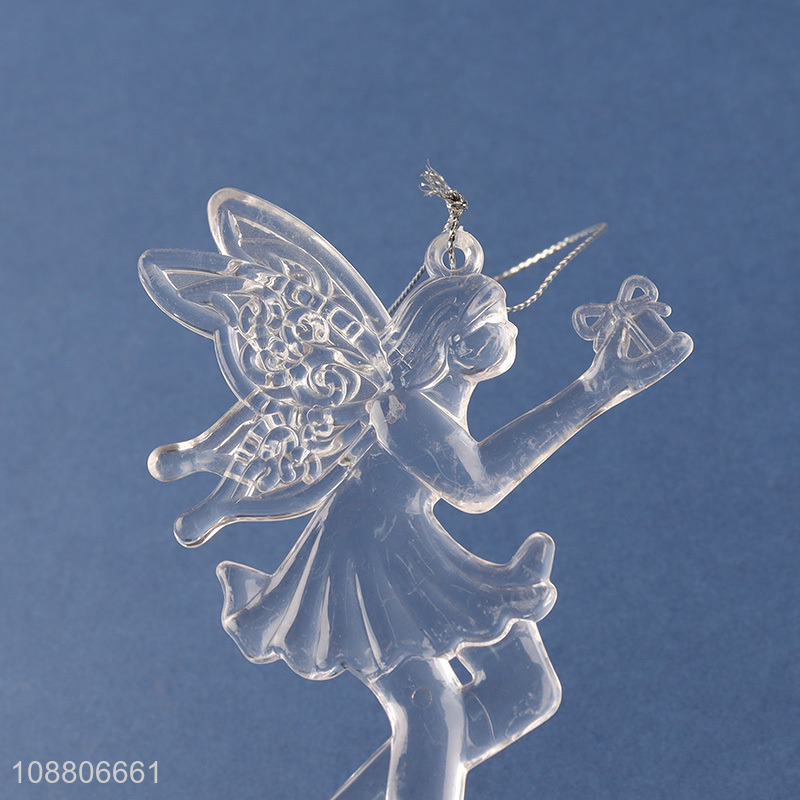 High quality clear acrylic angel pendants Christmas tree crystal ornaments