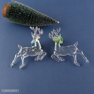 Good quality clear acrylic reindeer ornaments for winter Xmas tree decor