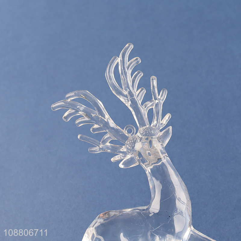 Wholesale clear acrylic reindeer pendants Christmas tree crystal ornaments