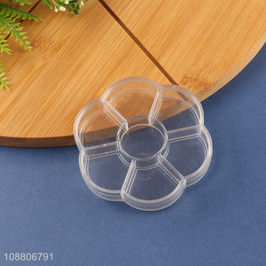 New arrival flower shape clear plastic <em>storage</em> <em>box</em> bead organizer