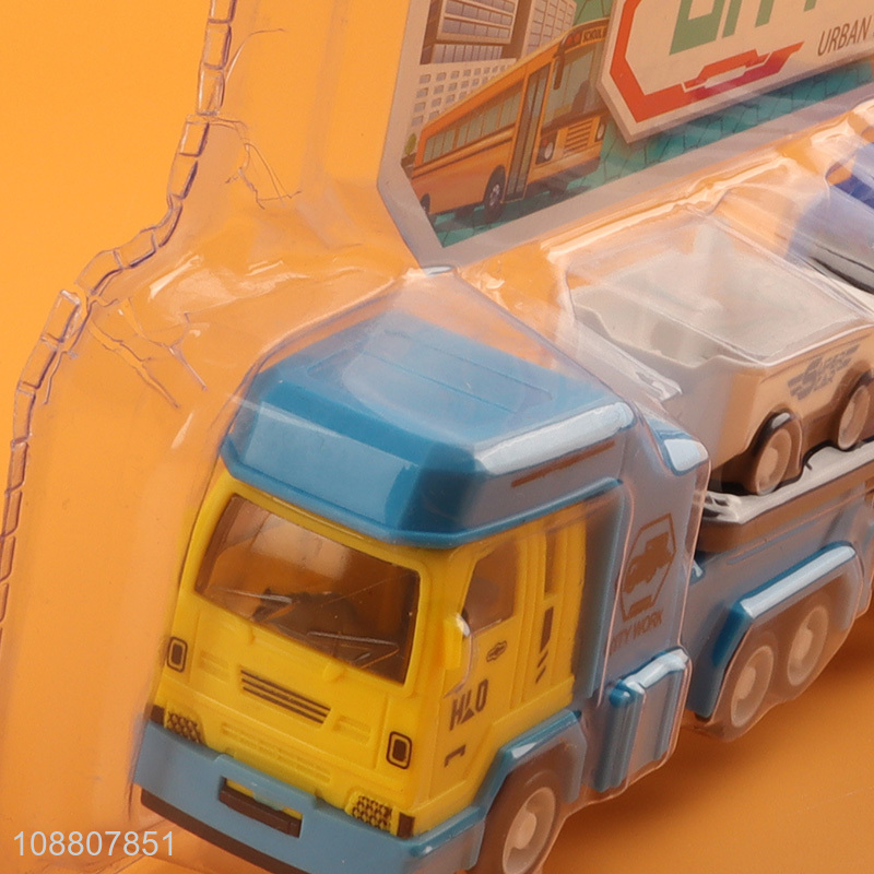 Best quality children pull back city bus toy set