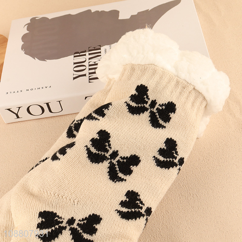 High quality women winter cozy slipper socks with gripps