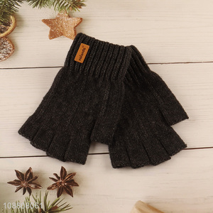 Hot selling unisex winter fingerless stretchy knit <em>gloves</em>
