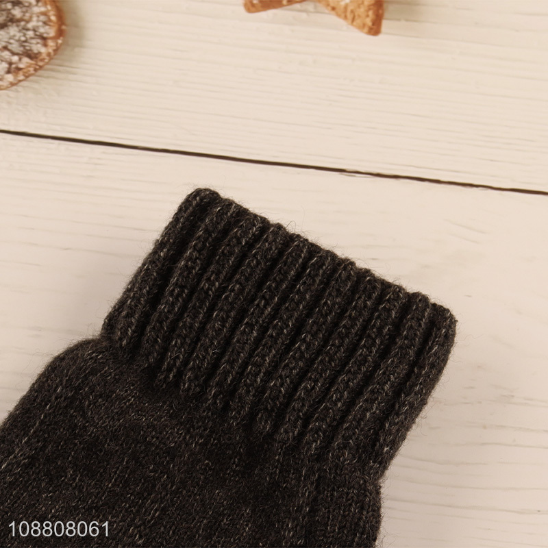 Hot selling unisex winter fingerless stretchy knit gloves