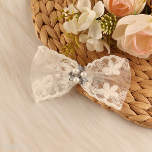 Online wholesale women lace bow hair clips  hair accessories