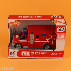 Hot sale inertia fire truck toy with sound and light