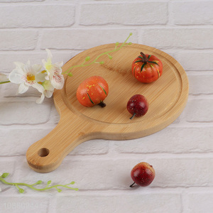 Best sale bamboo food storage tray pizza tray with handle