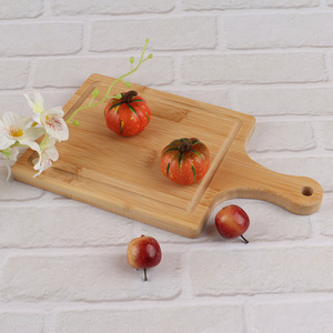 Top quality bamboo food storage tray pizza tray with handle