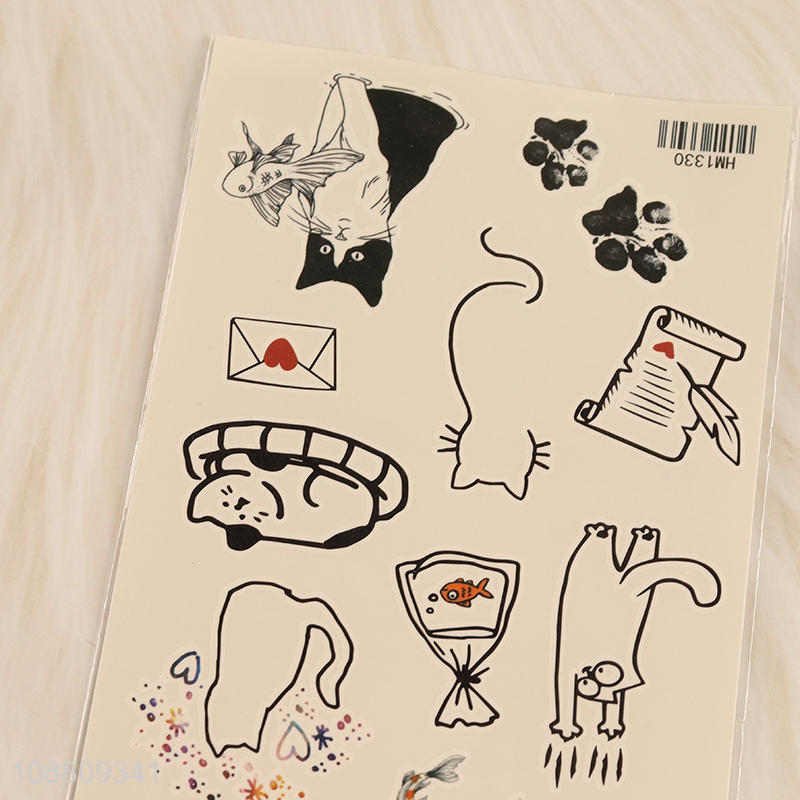 New product cartoon cat tattoo sticker temporary fake tattoos