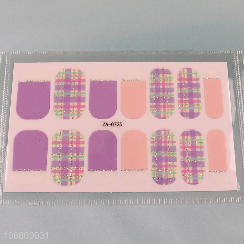China supplier 14pcs nail sticker nail art decoration