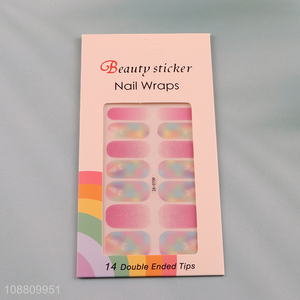China wholesale colourful 14pcs nail sticker for girls
