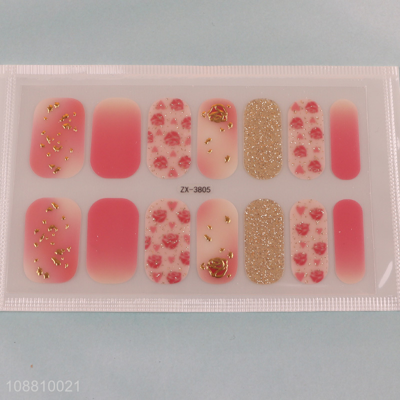 New product girls 14pcs nail art decoration nail sticker