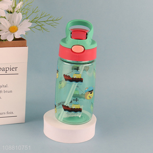 Wholesale 450ml plastic kids water bottle with flip straw