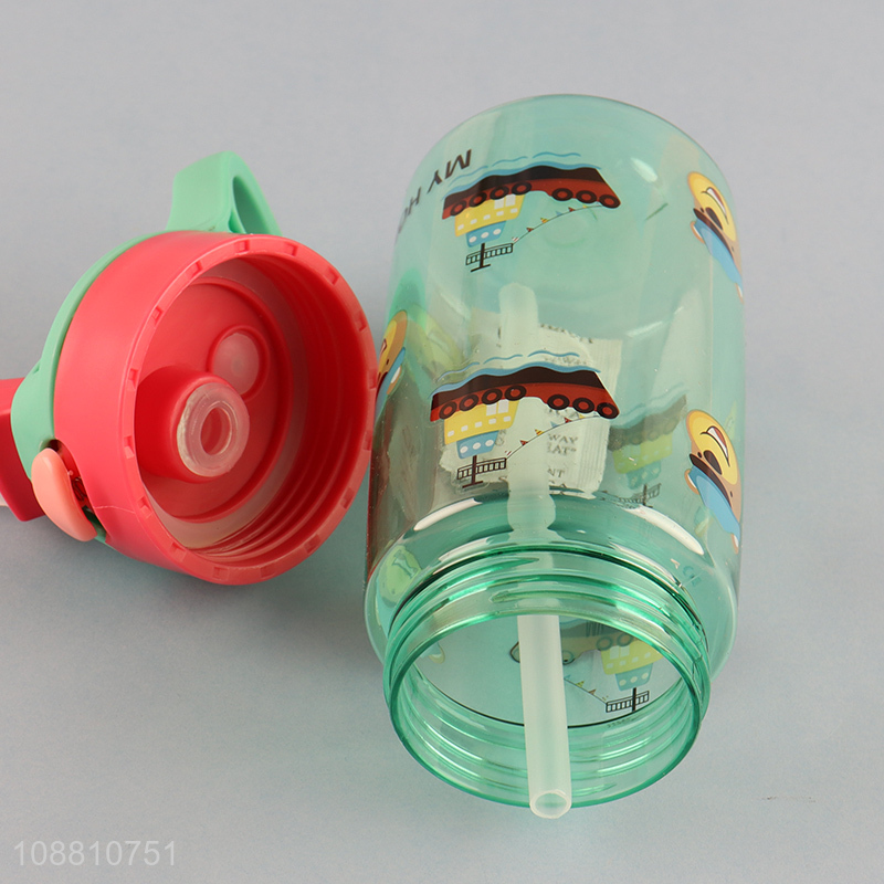 Wholesale 450ml plastic kids water bottle with flip straw