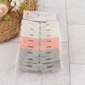 Good quality 16pcs plastic clothes pegs crafts picture clips