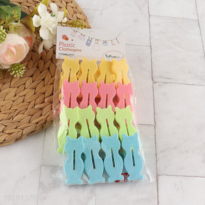 Factory price 16pcs heavy duty plastic clothes pins pegs