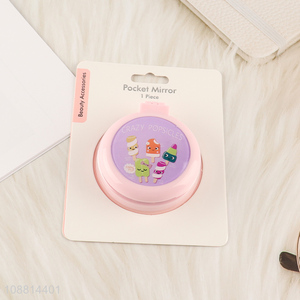 Wholesale cute portable travel pocket hair brush with mirror