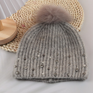 Factory price <em>winter</em> <em>warm</em> knitted <em>hat</em> for women