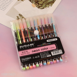 Wholesale 12 colors neon color pastel pens for coloring drawing