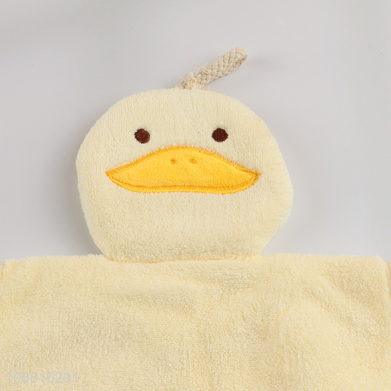 Low price duck shaped coral fleece hand towel for sale