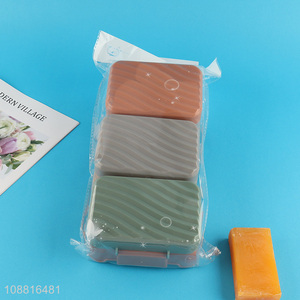 Good quality 3pcs plastic soap box draining soap tray