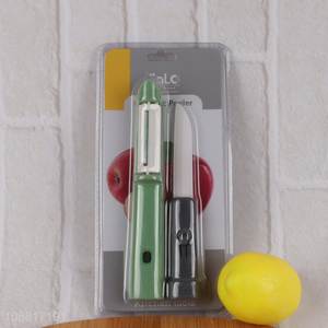 Wholesale 2-in-1 combo ceramic fruit peeler with paring knife